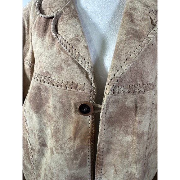 Scully Suede Leather Jacket Western Boho Distressed Tan Brown Mens Size 44 - Picture 11 of 11